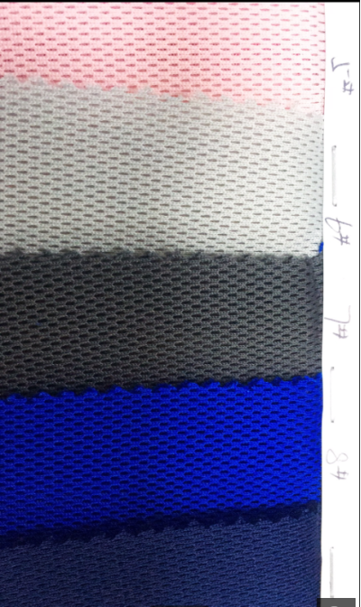 DG-XHFZ   普通280g  三明治網眼布   3D三層網布    100%滌綸   200-210（g/㎡)  54寸   精梳   硬網 挺身 粗網 細節-11